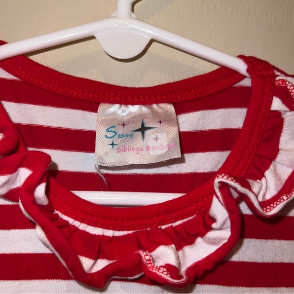 Red Ruffle Striped Dress - Picture 2 of 4